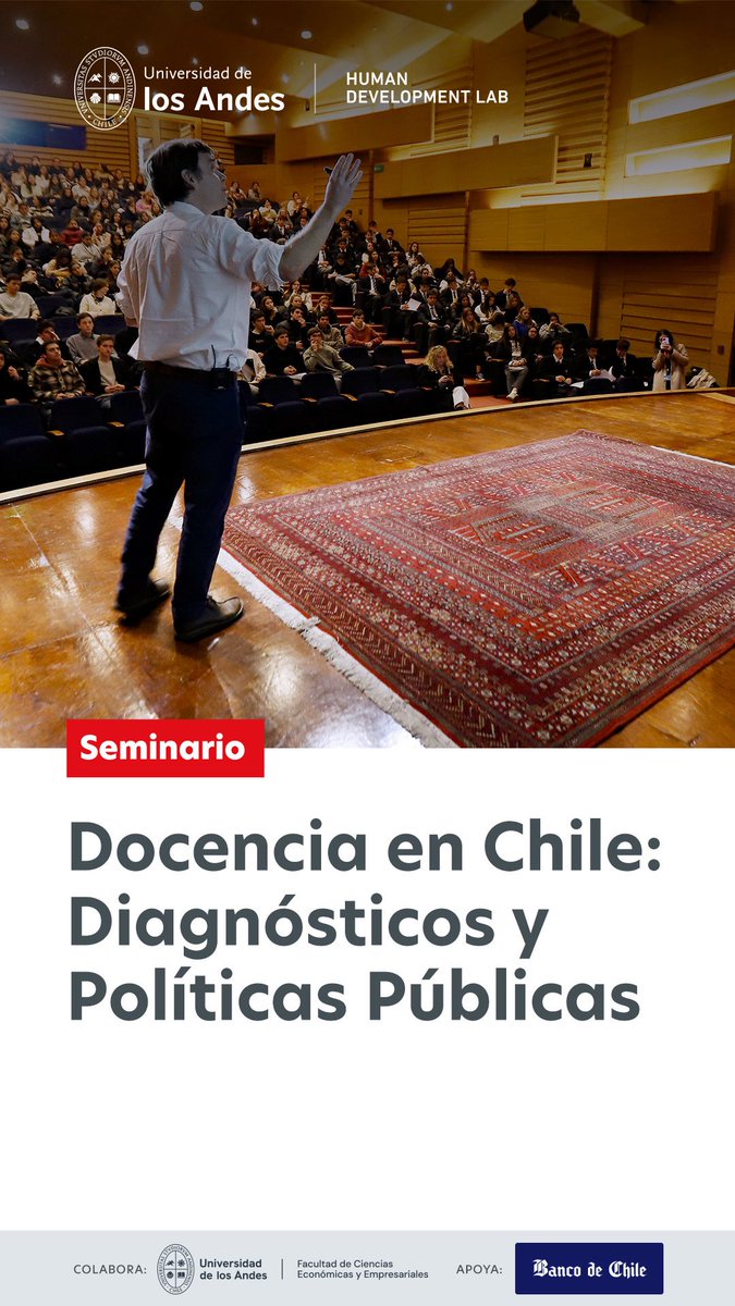 👀 Nuestra investigadora senior CEP <a href="/SylviaEyzaguirr/">Sylvia Eyzaguirre</a>, participará en el seminario de <a href="/hdl_uandes/">Human Development Lab</a>: “Docencia en Chile: Diagnósticos y Políticas Públicas”.

🗓️ Martes 14.
⏱️ 8:30 a 10:00 hrs.
📍<a href="/uandes/">UANDES</a>.

✍️ Inscripciones aquí: ow.ly/eogF50X9Rac