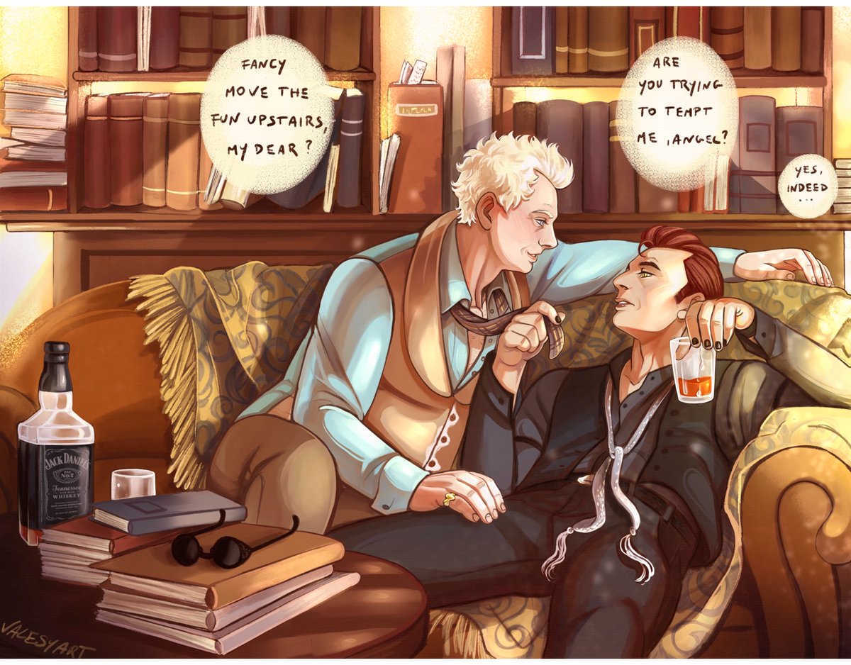 Valesya_art's tweet image. An angel so skilled in the art of temptation... 🤭
666 likes for second page with a spicy kiss!
#Aziraphale #Crowley #GoodOmensFanArt #GoodOmens