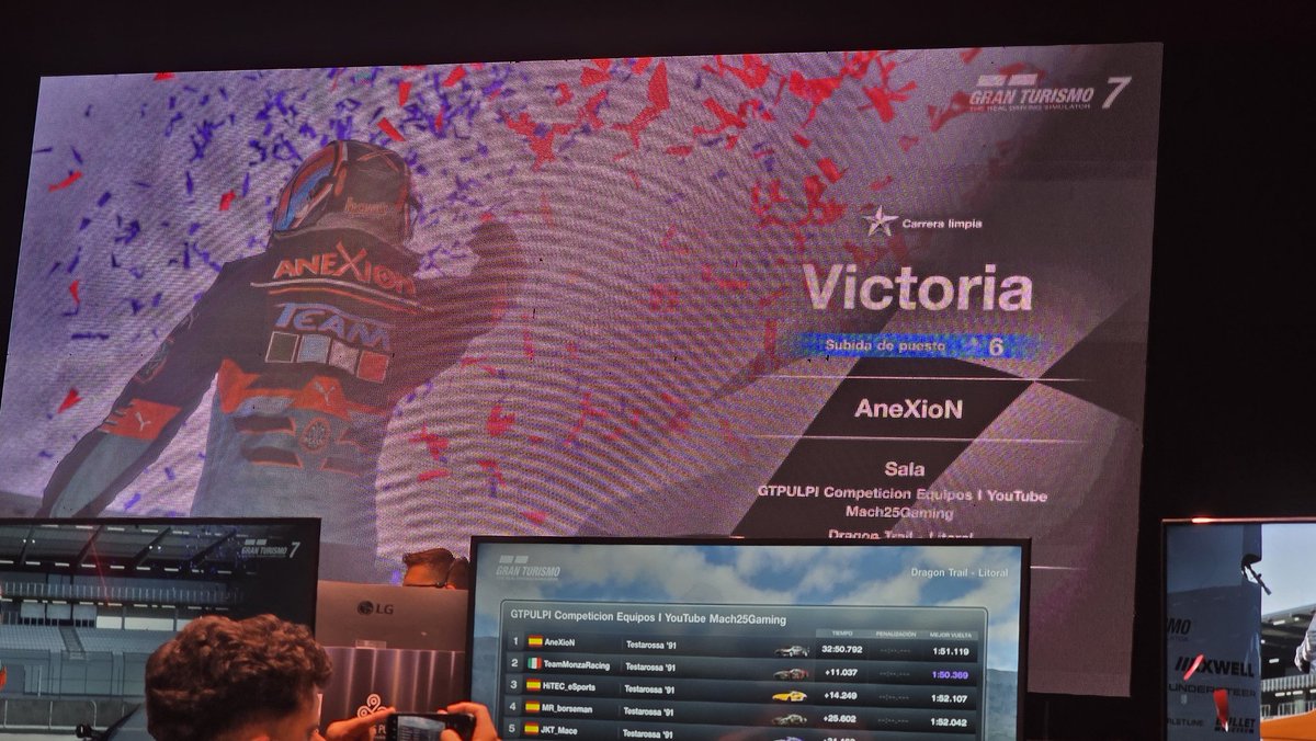 #GTPulpí 4 de <a href="/Mach25Gaming/">Mach25 Gaming</a> y <a href="/AGarnata/">Alejandro Garnata</a>
Épica victoria en la primera semifinal!! #AXN_Alex24 remonta desde la salida en P7 hasta el Relevo en P1 dejando que termine la faena #AXN_Mayiks que con mano firme mantiene la posición ganando la carrera!! Enormes compañeros! 👏👏👏👏👏