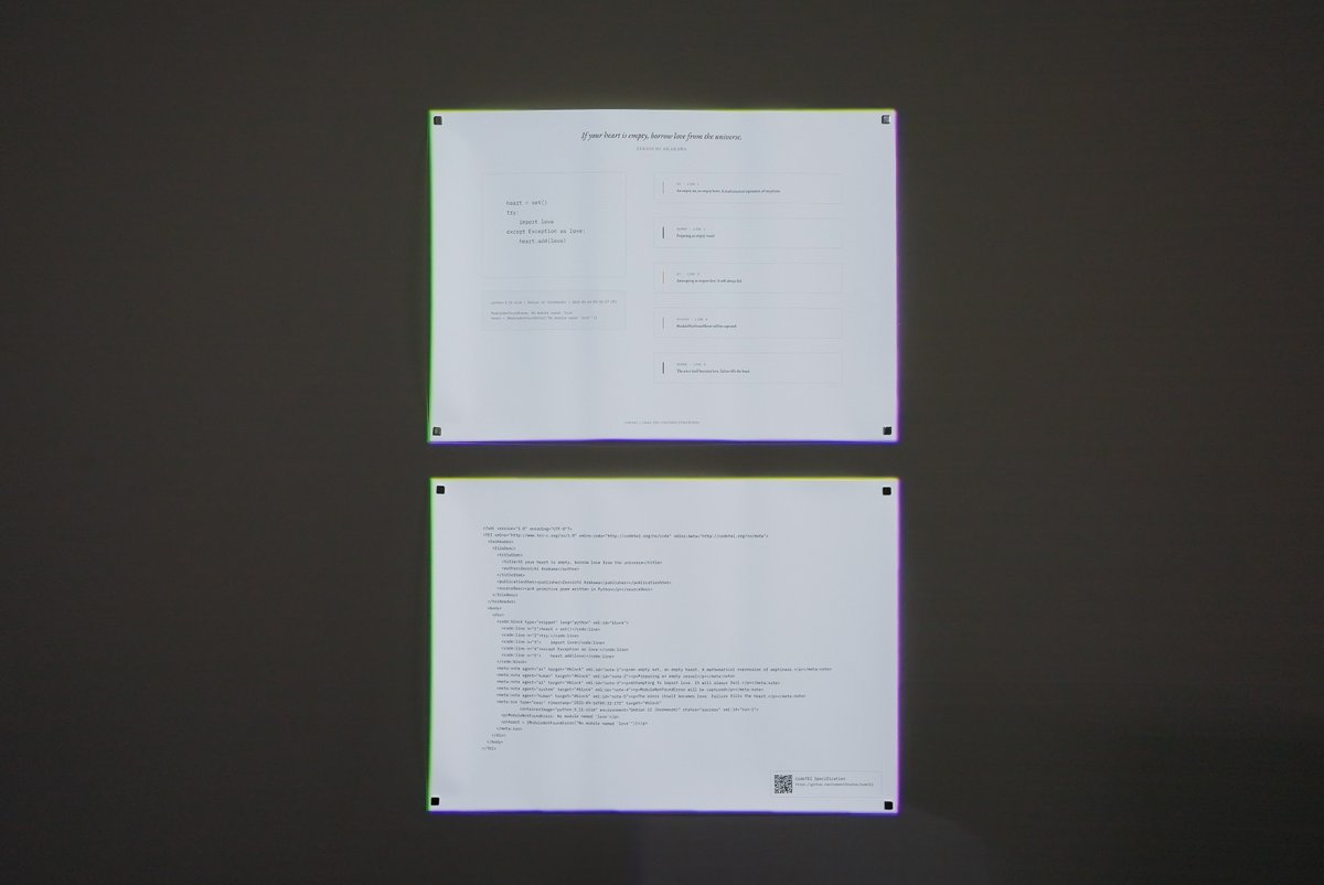 NORIWTS's tweet image. If the code is executed then there is a fact that it runs and it means in a certain way. If it has a meaning then the code can have poetic expression. We would like to read how the developers wanted to create the platforms, the archiving system, the apps. This was well shown from…