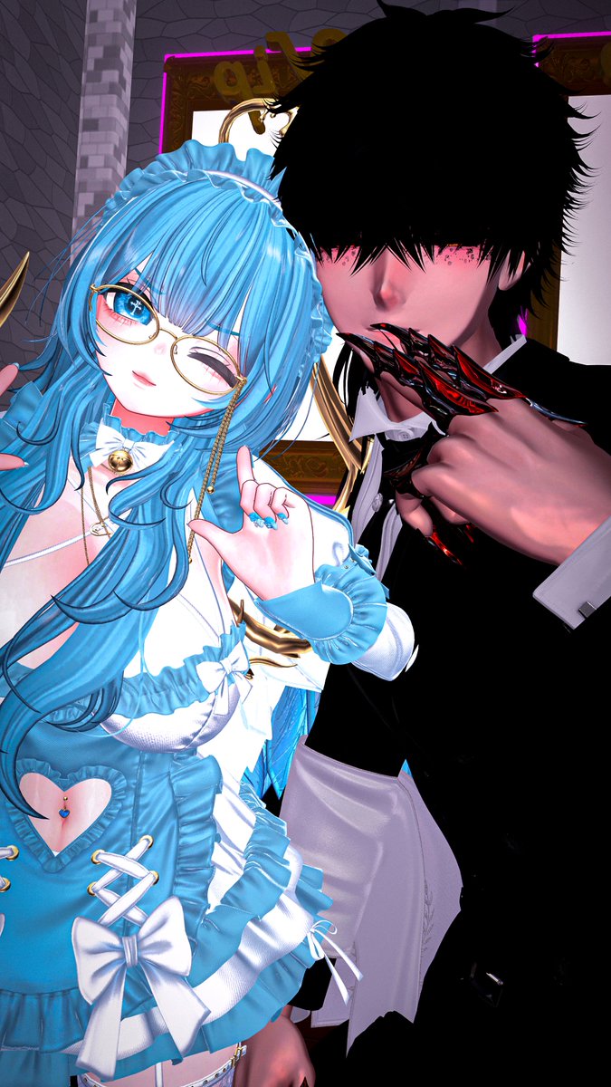 bluemar_vr's tweet image. Muy buenas mis alitas, les presento al nuevo mayordomo en potencia Asriel, ambos vamos a estar atendiendo hoy en el magical cafe, vengan a verme, confio en ustedes (8pm hora mexico)💙💙💙#VRChat #VRChatPhotography #vrchatavatar #maid #Magicalcafe