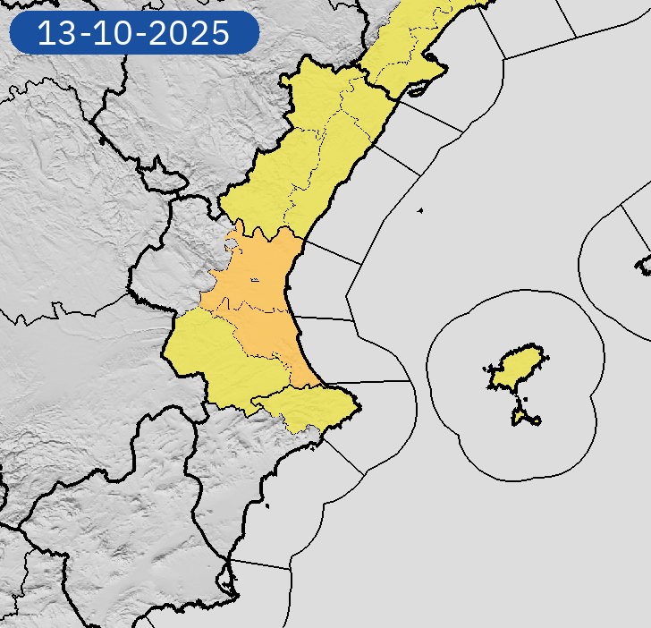 11/10 19:06 Avisos  activos pasado mañana en Comunitat Valenciana por lluvias y tormentas. Nivel máximo de aviso: naranja.
Actualizaciones en aemet.es/es/eltiempo/pr…