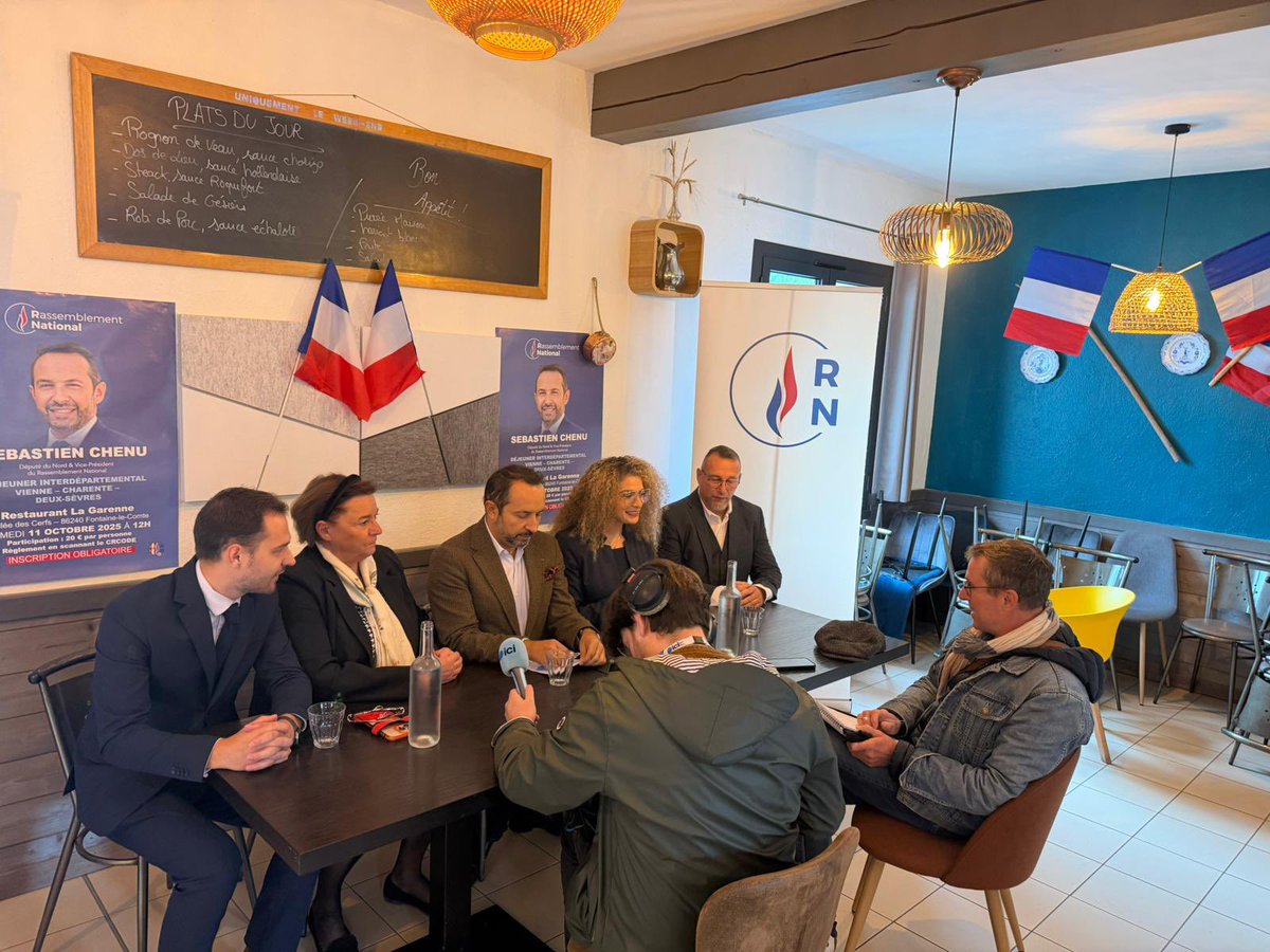 AymericMgls's tweet photo. Très belle réussite pour notre déjeuner interdépartemental autour de @sebchenu avec @RN86_Vienne et @RNational_79 ce samedi à Fontaine-le-Comte (86) devant près de 200 personnes !

Un grand merci à @JacqueminHager !
 
L’alternance est proche avec Marine et Jordan ! 🇫🇷 https://t.co/xZAdHHe34J