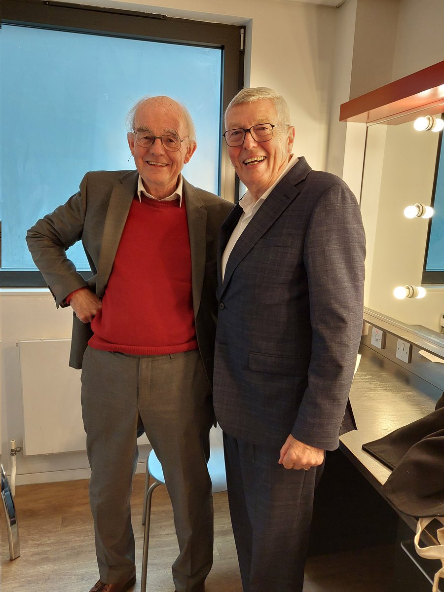 chrismullinexmp's tweet image. Two old codgers at the Durham book festival this morning.  It would all be different if we were in charge...