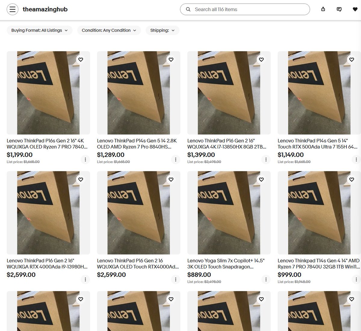 cljwebdev's tweet image. If you are looking for a laptop, I always recommend eBay's theamazinghub.
And yes... they do not take photos of the units beforehand.