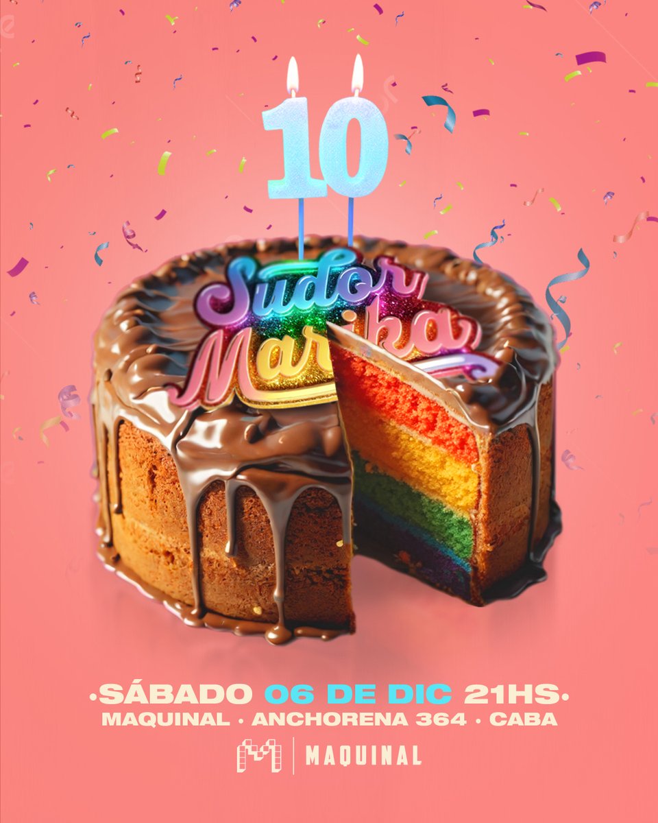 Se cumplen 10 AÑOS de este proyecto que tantas alegrías nos dio y nos sigue dando, y el sábado 6 de diciembre lo festejamos con todo y con todxs
¡ULTIMA FECHA DEL AÑO! ¡FIESTA CON BANDA COMPLETA! Celebramos con TORTA <a href="/tiri7a/">RO TIRITA</a> y muchas sorpresas.