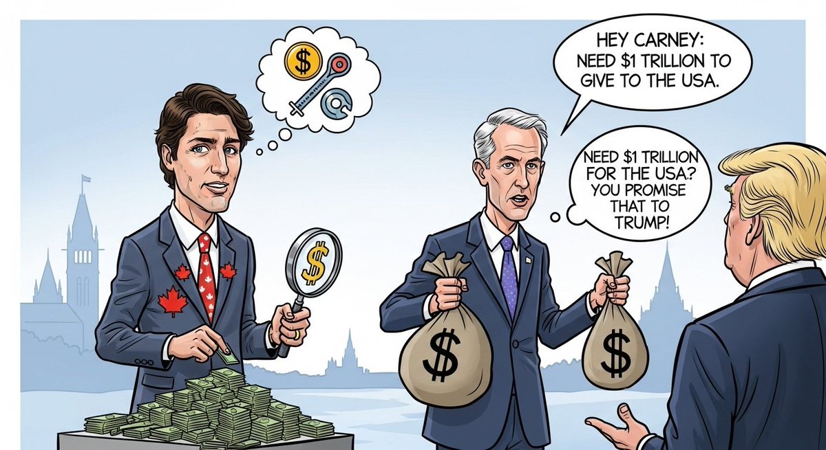 JimmyStark77's tweet image. Who’s stealing Canadians’ money more effectively? The #Liberals — tracking every dollar you make. Hey Carney: need $1 trillion to give to the USA? 
You promise that to Trump!
#Carney the New #Trudeau!

Carney Lies to Canadians!