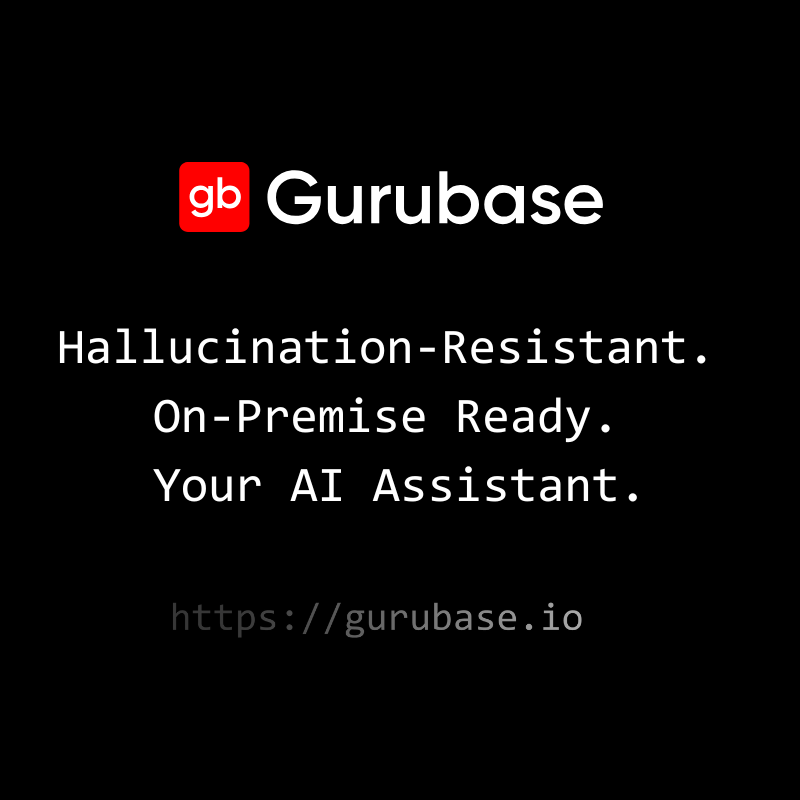 gurubaseio's tweet photo. 🛑 Tired of AI hallucinations?

Gurubase = Hallucination-Resistant AI
Grounded in your docs, tickets &amp; knowledge base

- Works with Zendesk / Salesforce / Intercom
- Cloud or 100% on-prem (zero data leaves your infra)
- Up to 40% fewer tickets in 30 days