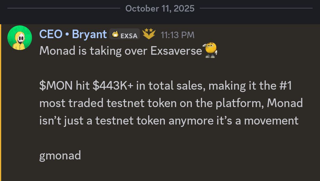 HasibulHasanM2's tweet image. $𝗠𝗢𝗡 testnet Token hit $𝟰𝟰𝟯𝗸 sells on OTC market. Can You Imagine? 
It&apos;s just a Testnet Faucet! 
Really @monad is huge 💜