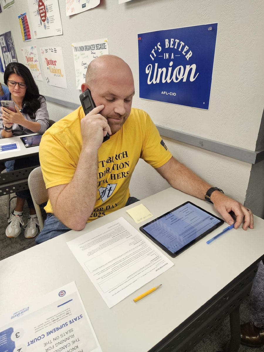 AlleghenyLabor's tweet image. Thanks to our special guest volunteer Senator @ElissaSlotkin for coming to Pittsburgh and joining our army of union workers making phone calls to help elect all of our endorsed candidates!