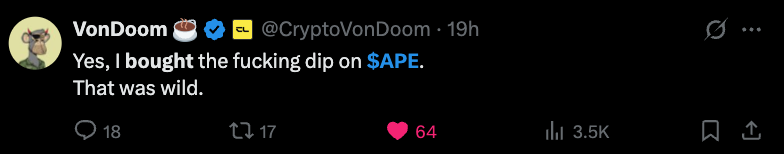 _PPMan_'s tweet image. ApeCoin