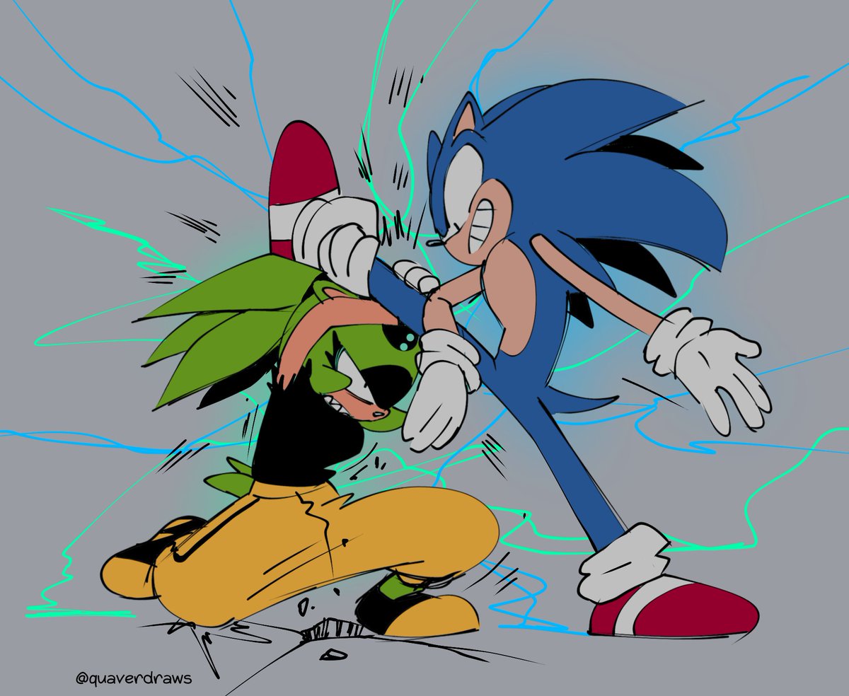 The blue blur vs the mean green