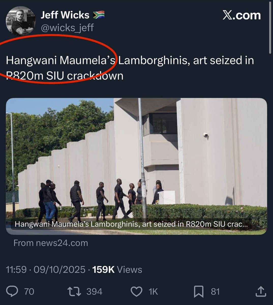 Spot the difference in these tweets. His book links Hangwani Maumela to CR in two ways
A. Benjani Chauke 
B. First marriage