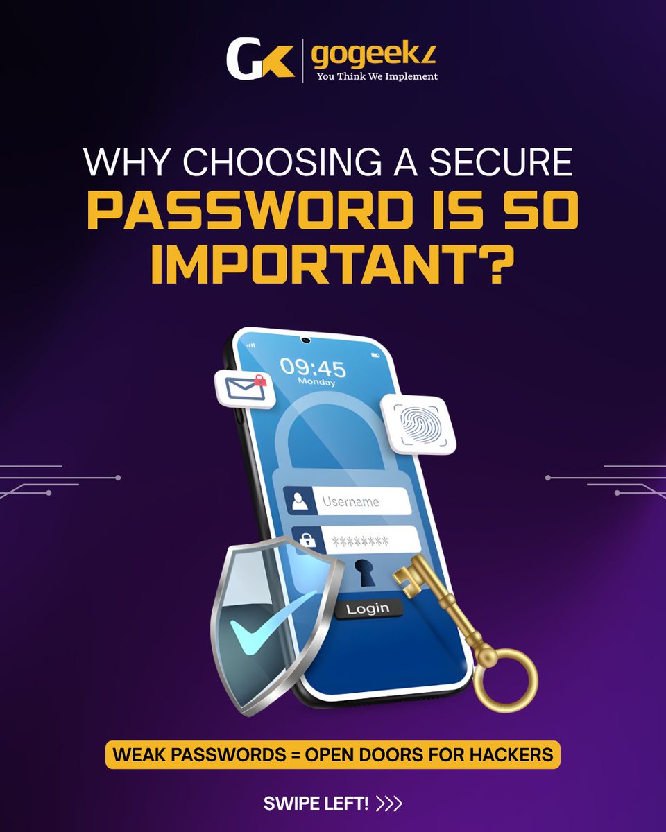 GoGeekz's tweet image. Your password is the first line of defense against hackers 🔒A weak one can be cracked in seconds — giving cybercriminals access to your personal and financial data. 💻
#gogeekz #cybersecuritytips #onlinesafety #passwordprotection #staysecureonline #datasecurity #cyberawareness