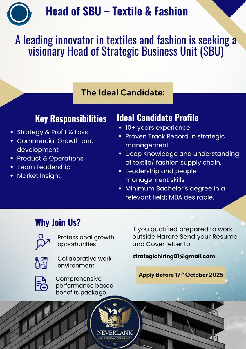 We are hiring - Head of SBU