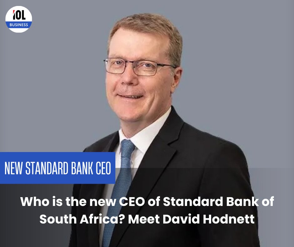 IOL's tweet image. When the Prudential Authority greenlit his appointment in October 2025, David Hodnett officially assumed the role of Chief Executive Officer of Standard Bank of South Africa (SBSA), succeeding Kenny Fihla.
#business #StandardBank #appointment #CEO #DavidHodnett…