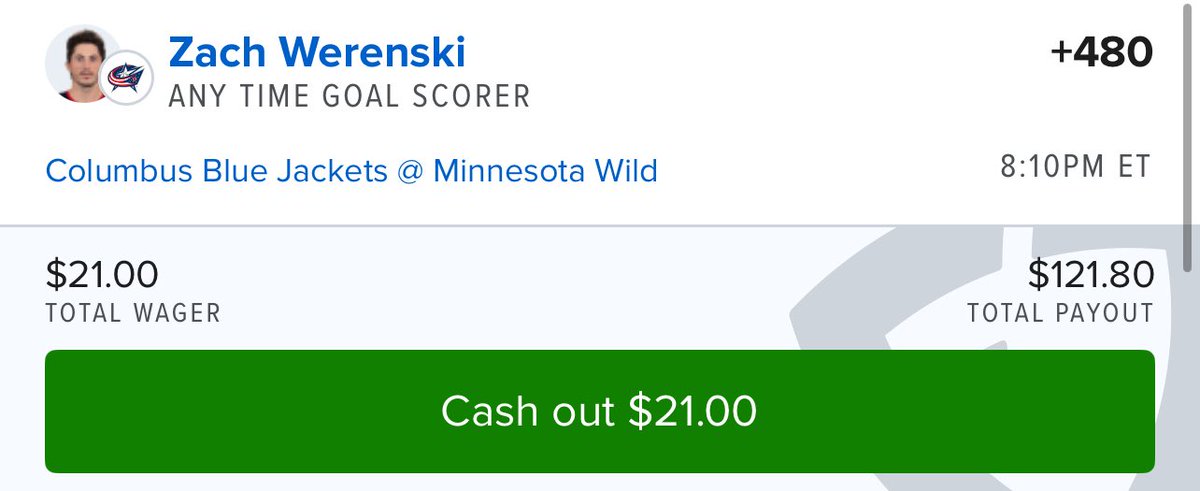 ClarenceBets's tweet image. 10/11 NHL Singles Goals Boooost
Werenski +480 .525u
Lundell +440 .575u
Lundell 2 games in a row
Will have more later
#NHL #goal #ICE #parlay #fanduel #boost #bet #win #clarencebets #goalscorer