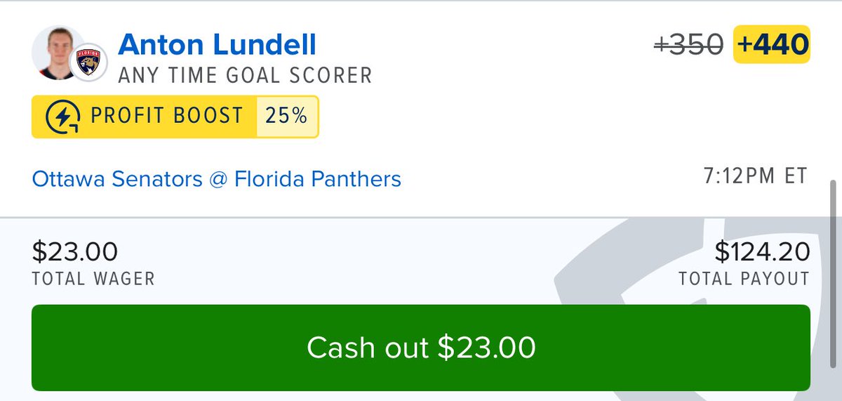 ClarenceBets's tweet image. 10/11 NHL Singles Goals Boooost
Werenski +480 .525u
Lundell +440 .575u
Lundell 2 games in a row
Will have more later
#NHL #goal #ICE #parlay #fanduel #boost #bet #win #clarencebets #goalscorer