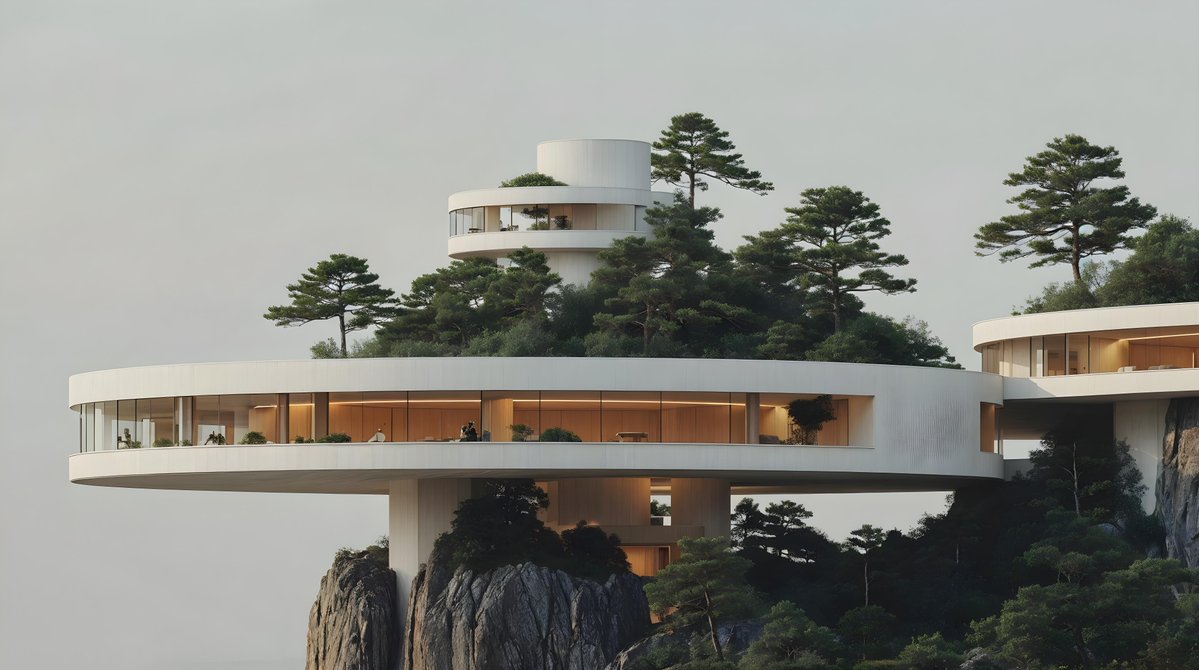 iamnotsrc's tweet image. futuristic architecture with midjourney