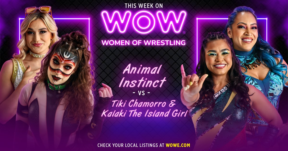 Nikki Nashville steps into the darkness against Holidead 🌒

Plus, Animal Instinct collides with Kalaki &amp; Tiki Chamorro in tag team action you can’t miss 💥

Watch this week’s episode of WOW – Women Of Wrestling! #WOWSuperheroes #WomenOfWrestling
