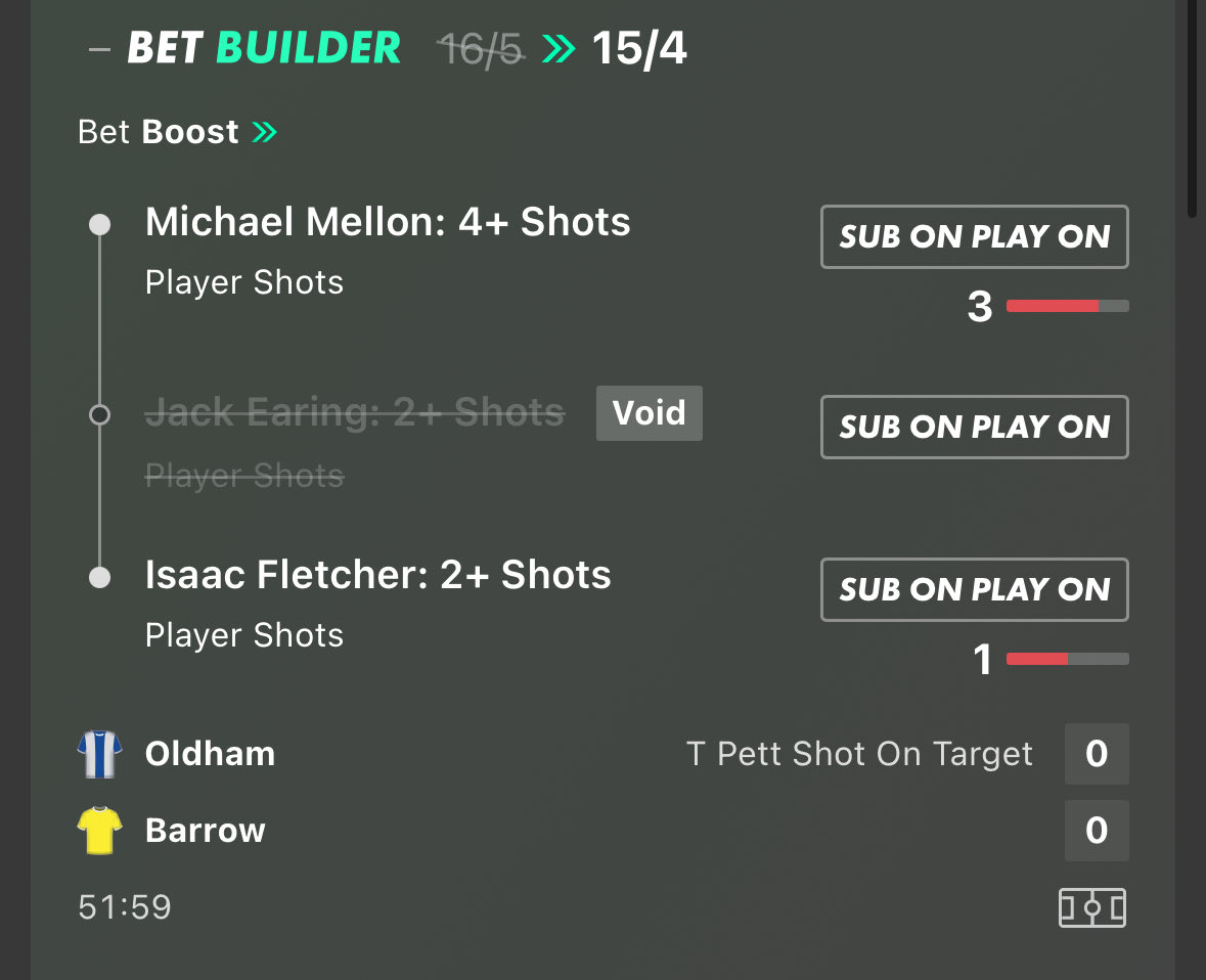 thetipsguide's tweet image. 1 more each for a reduced odds payout on the boost 🤞🏼

18+ gambleaware