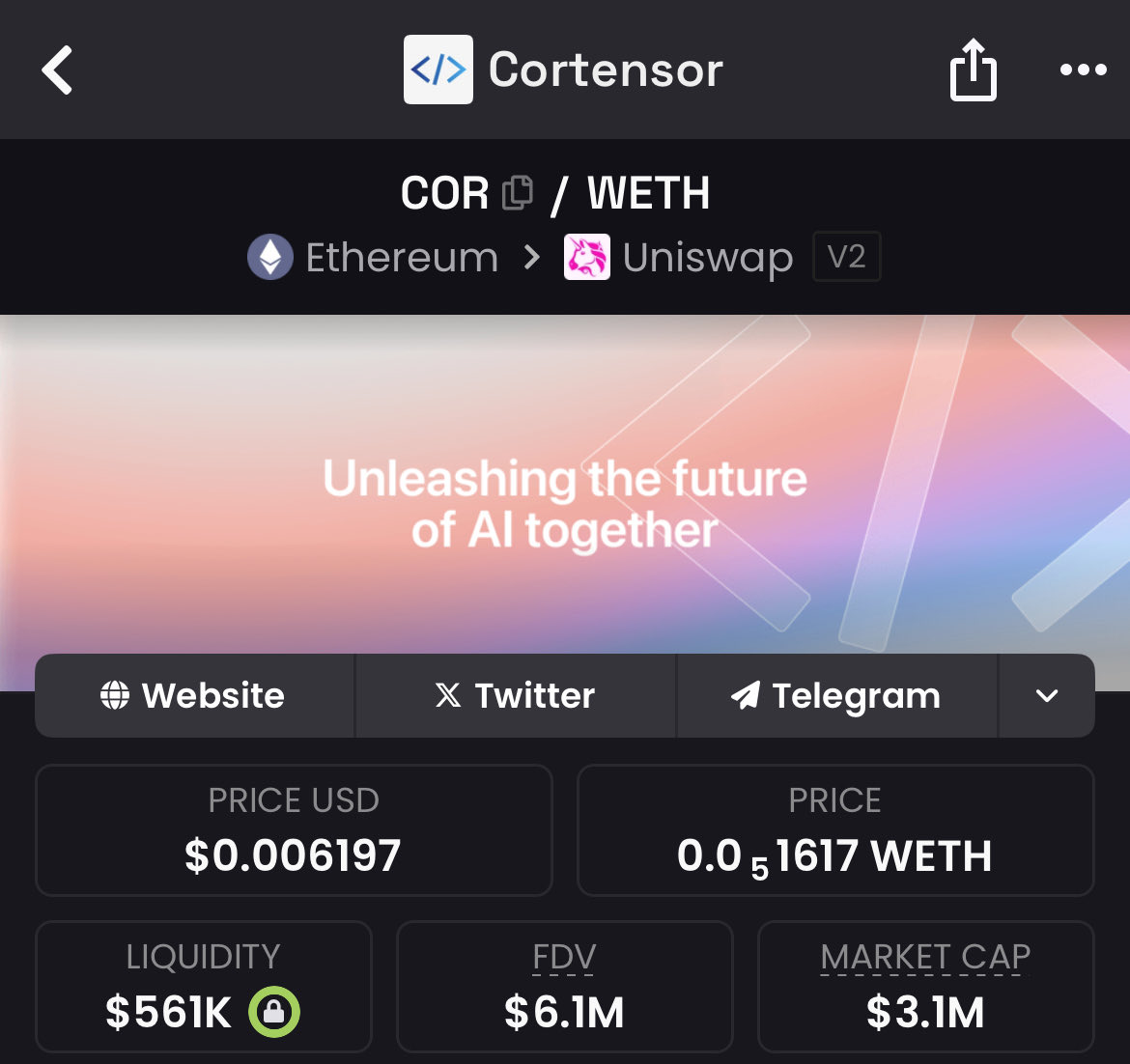 Twilty 🥷🏼 (@0xtwilty) on Twitter photo Despite all the market noise, $COR keeps executing and building with conviction. 
The team continues to deliver daily updates, and their testnet is set to go live soon.
I’m still betting on <a href="/cortensor/">Cortensor</a> because I believe a decentralized AI network will play a vital role in the Despite all the market noise, $COR keeps executing and building with conviction. 
The team continues to deliver daily updates, and their testnet is set to go live soon.
I’m still betting on <a href="/cortensor/">Cortensor</a> because I believe a decentralized AI network will play a vital role in the