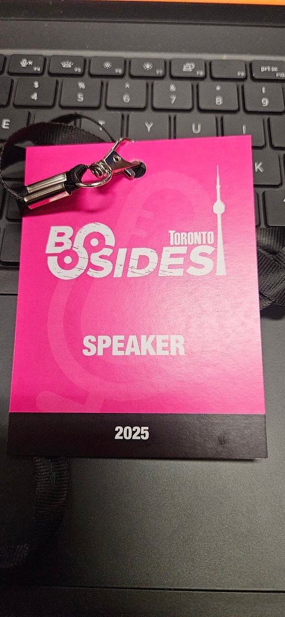 Cyb3rjerry (@cyb3rjerry) on Twitter photo Got my very first speaker badge ☺️ #bsidesto Got my very first speaker badge ☺️ #bsidesto