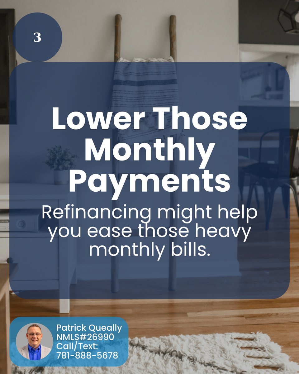 PatrickQueally's tweet photo. Refinancing isn't just for savings; it's a game-changer! 💡 If rates drop or if you're seeking to lower monthly payments, it might be your golden moment. 🏡 Curious when it’s time to act? Let’s chat and make owning your first home a breeze! #HomeBuyingTips https://t.co/JQo37lDGqV
