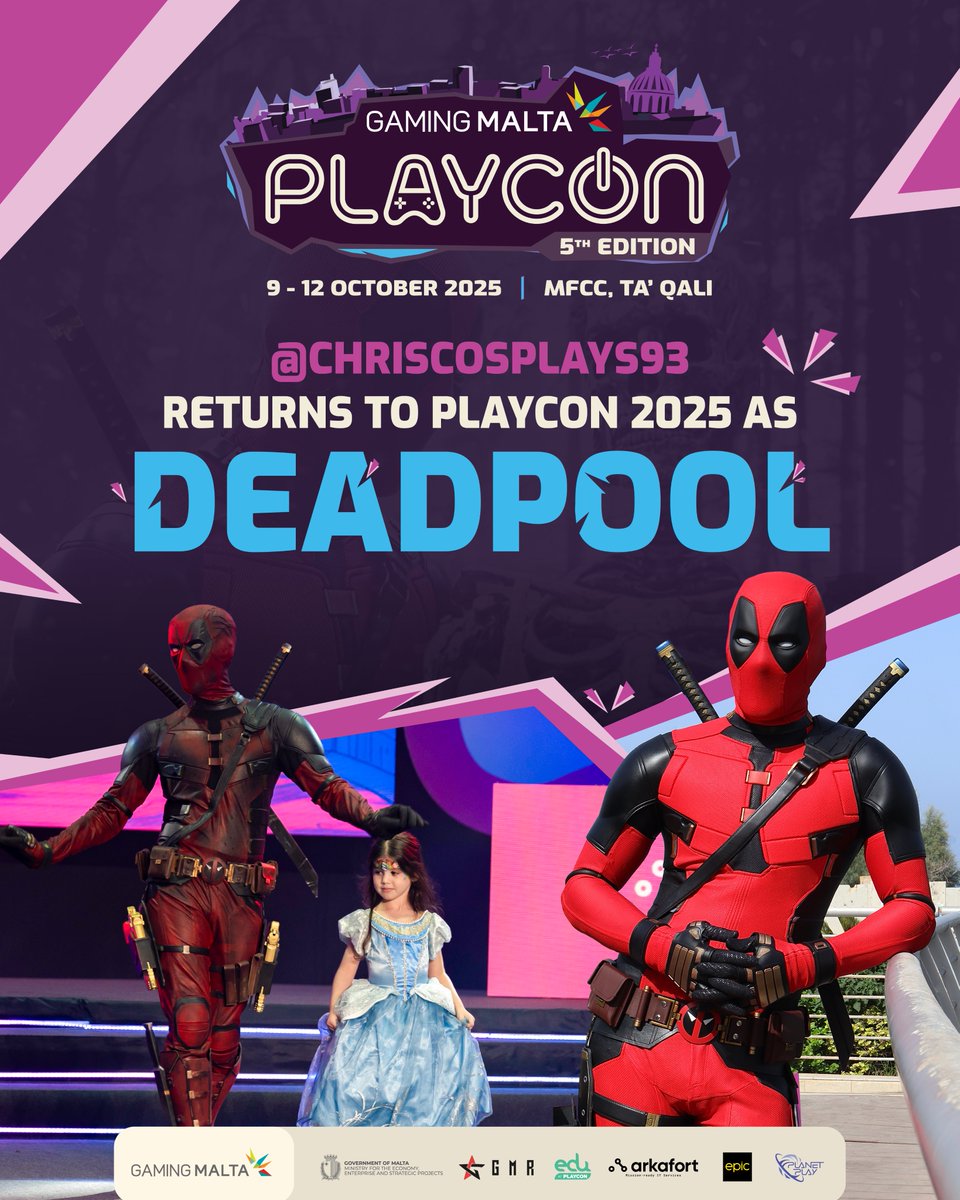 playconmt's tweet image. 💥 He’s back! 💥 Chris Bianchi returns to PLAYCON 2025 with his legendary Deadpool cosplay! 🕶️⚔️

Don’t miss the merc with a mouth in action!

#PLAYCON #PLAYCON2025 #Deadpool #Cosplay