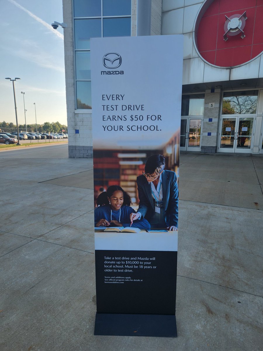 We are set up and ready to go with today's Mazda test drive fundraiser from 10-3! Come take a test drive and earn $$ for the athletic dept! <a href="/mentorschools/">Mentor Schools</a>