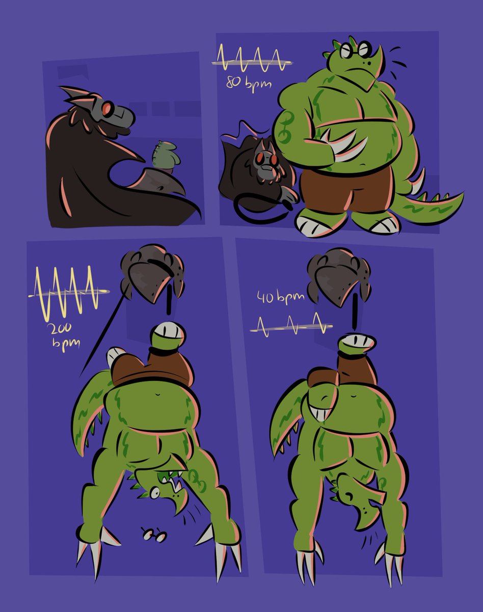 space_salaman's tweet photo. darius takes down overdrive!
> or rather takes up? classic move, the inverted takedown β¬οΈππ¦π¦π
> nothing personal, big alien lizard was in the way... #superfur #dragon #scalie https://t.co/ptFMRJ3dgN