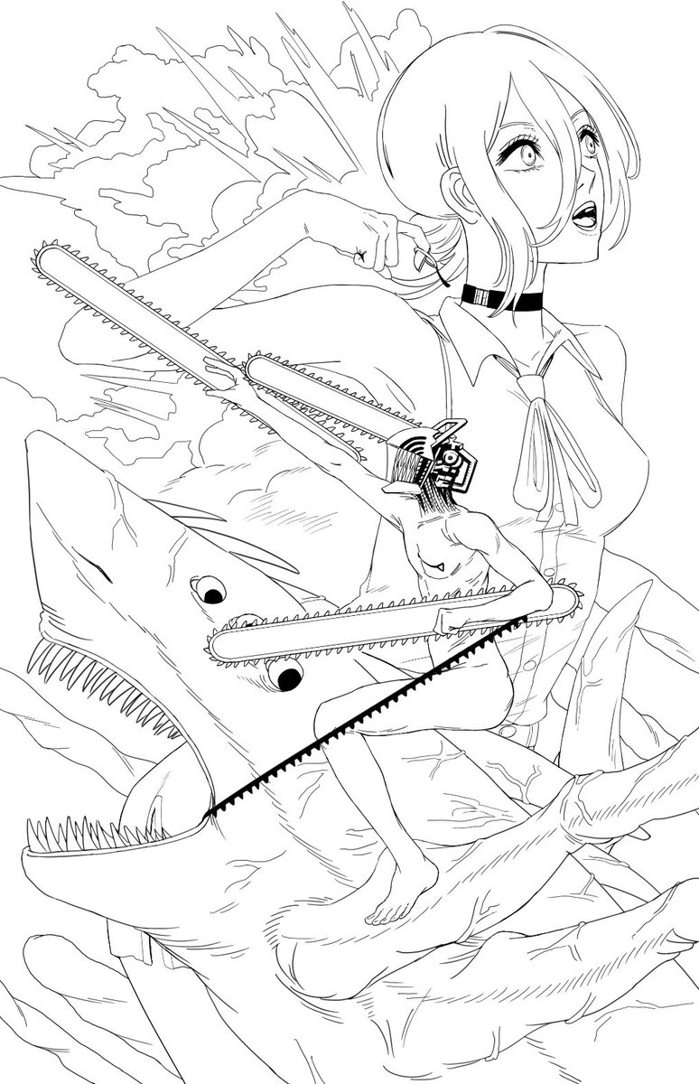 Black_KZ's tweet photo. レゼ・サメ・チェンソー

#チェンソーマン  
#chainsawman https://t.co/mruTe9jMgH