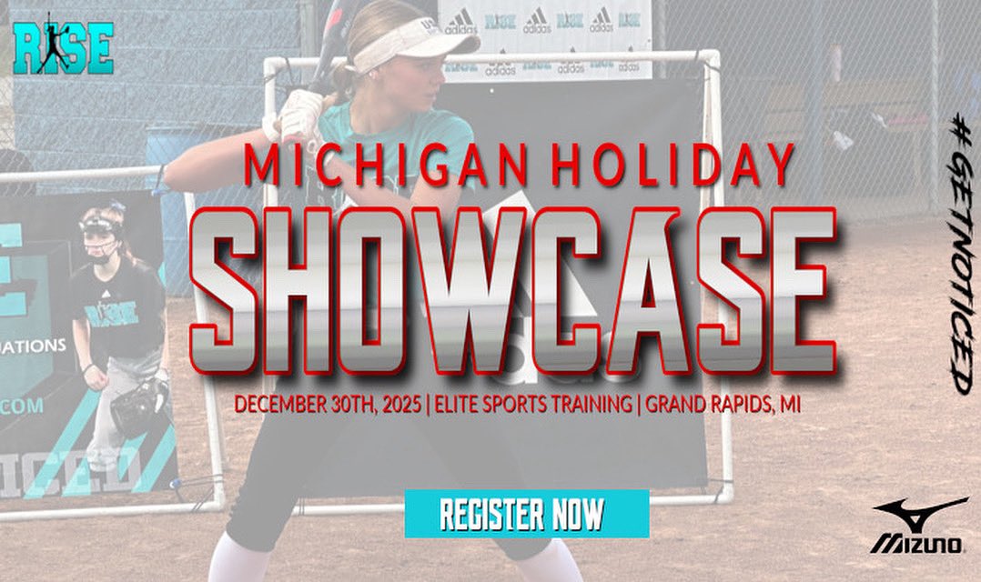 rsmidwest's tweet image. 🚨New Event Release🚨

🥎 Michigan Holiday Showcase 🥎

🗓 Saturday December 30th, 2025
🏟️Elite Softball &amp;amp; Baseball Training Center-Wyoming, MI
⏰ 9am
#getnoticed #Mizuno 

For more info and to register,
Click the 🔗➡️ form.jotform.com/232084726946161