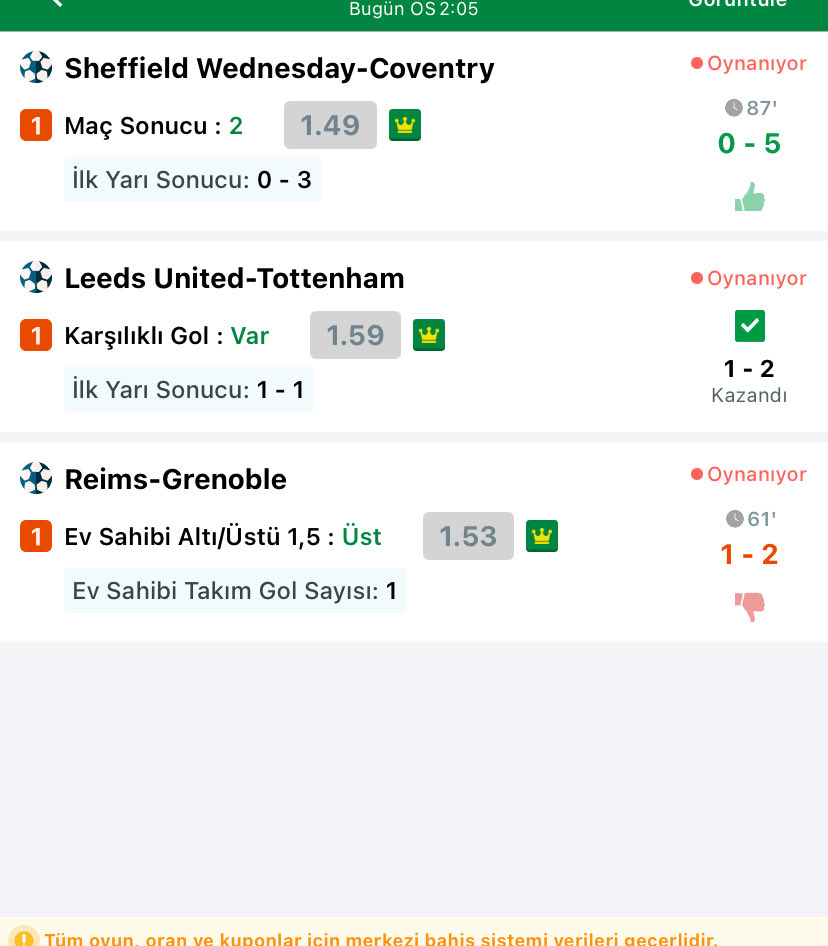 İdeal kuponumuz Reimsin son golüne kaldı🔥🔥

Yeterli istek olmadığı için bugün sürprz tercih paylaşımı yapmayacağım.