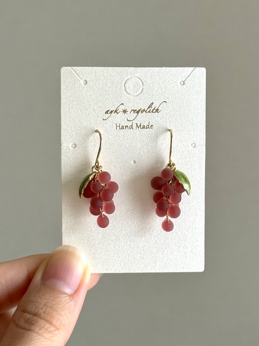 aykregolith レジンアクセサリー イヤリング 抹茶 aykregolith レジン