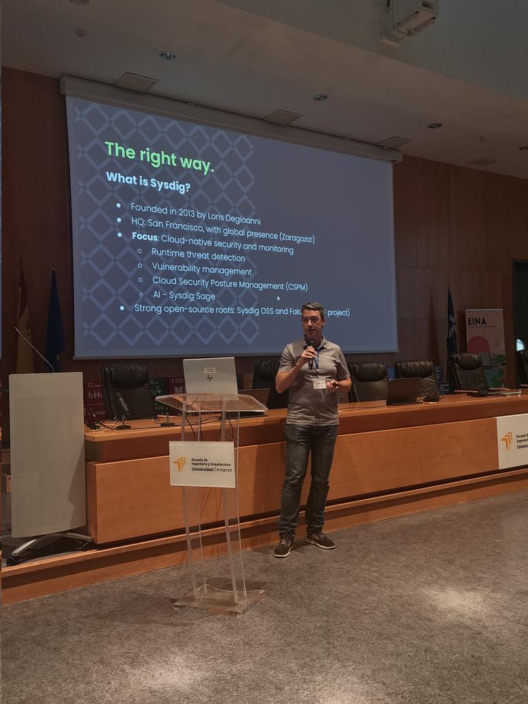 spaceappsZgz's tweet photo. Gracias @sysdig por apostar por la seguridad y el análisis cloud en #SpaceAppsZgz☁️🔒 ¡Sin vuestra visión, el futuro digital no sería igual de brillante! https://t.co/v89HJxPzJ2