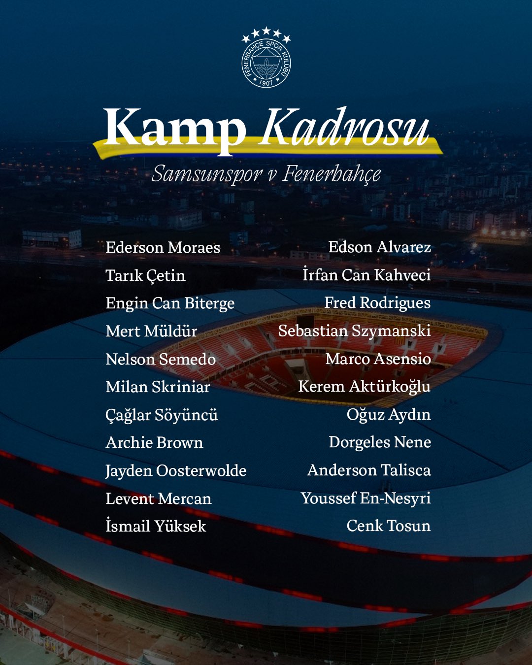 fenerbahçe kadro