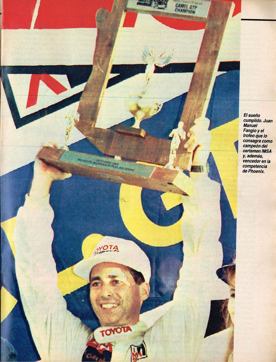 PatoG82's tweet photo. 4 de Octubre de 1992. ¡Juan Manuel Fangio Campeón! 🏆
"🇦🇷 Juanmanuelito, el sobrino del Chueco, se adjudicó el campeonato IMSA de Estados Unidos, ya antes de ganar la carrera de Phoenix, prolongando así la vigencia de un apellido ilustre en el automovilismo"
El Gráfico https://t.co/S7AYcHQMh5