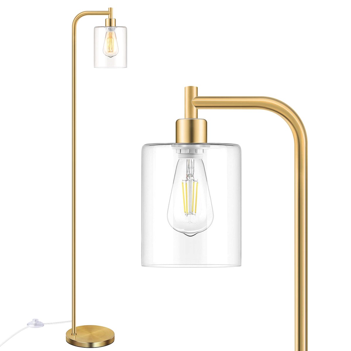 RoomPlannerd's tweet image. Industrial Floor Lamp with Hanging Glass Shade Brass Gold Farmhouse Indoor Pole Light with Edison E26 Base Vintage Rustic Standing Tall Lighting for Living Room Bedroom Office(ST64 Bulb Included)

 Rating ⭐ : 4.6
 Check Amazon price &amp;gt;&amp;gt; 🔗 : amzn.to/3nGVhIv