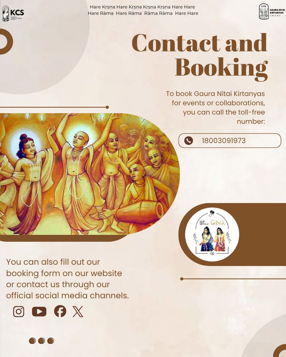 ✨ From listening to soulful kirtans, to booking us for your special functions, or joining in voluntary seva - Gaura Nitai Kirtanyas brings it all together in the service of the Lord. 💖🎶