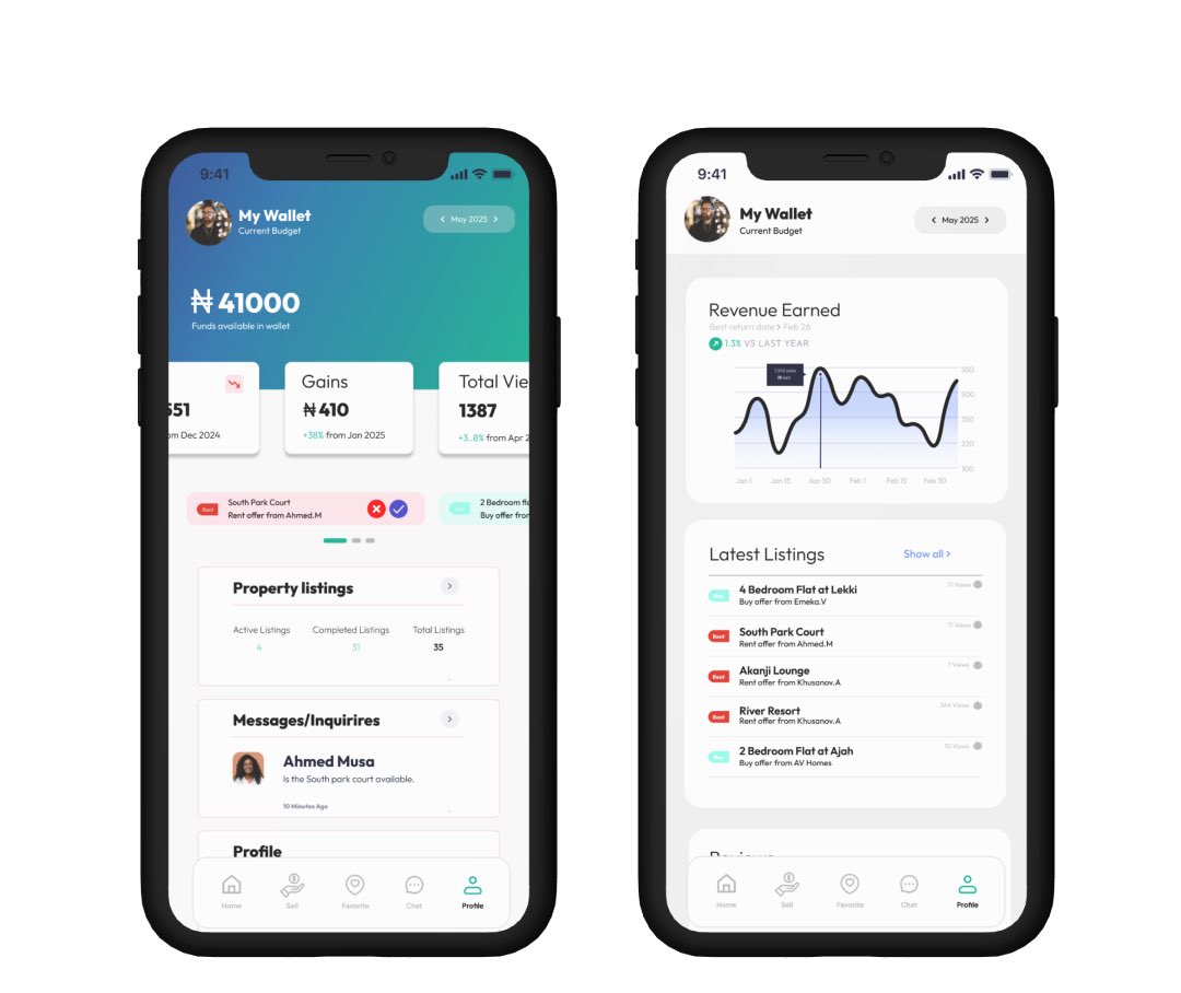 kiyosetcode's tweet image. 🚀 Just wrapped up this sleek wallet & property dashboard UI!
Tried to keep it clean, data-driven, and user-focused 💡
Rate this design 👇
What do you think — 🔥 or 🧊?
If you’d love a modern UI like this for your project, my DMs are open 💬✨
#UIDesign #UXUI #DesignCommunity…