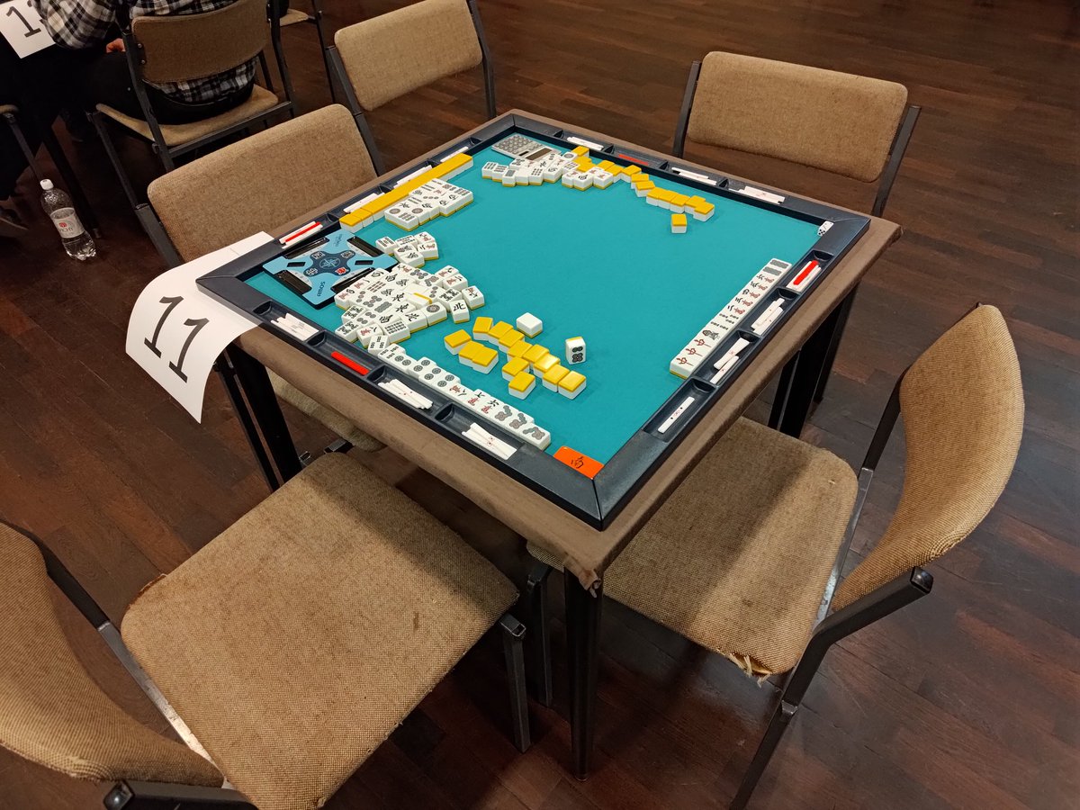 Attending Finnish Riichi Championship! 52 players. Two 2nd places so far. Let's see if I can retain my status as champion.