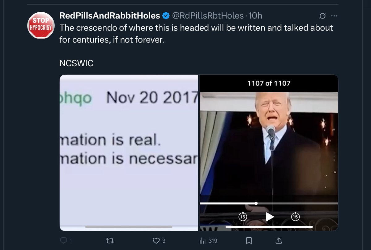 jimstewartson's tweet photo. Let the record show that I was right about Mike Flynn leading a psychological warfare attack on Americans that came to be known as QAnon.

It wasn’t Ron Watkins. It wasn’t a random troll.
“Q” is a vicious PSYOP that has BRAINWASHED MILLIONS.

Flynn now admits it because he thinks there are no consequences. He thinks this is his chance to round up his enemies and have them executed in “the Storm.”

The entire fake “Q researcher” movement, the “leftist” QAnon podcasts, the QAnon books by fake journalists, the vicious smears on me and anyone else who identified Flynn—ALL of it was designed to conceal Flynn’s role.

By putting this Q drop in his video, he’s now admitting that all the times he denied being part of QAnon, he was delivering “disinformation” because it was “necessary.”

Mike Flynn is the worst traitor in U.S. history. He is “Q.” He is a Russian agent. He needs a trial.

Luckily, I will have a chance to meet him in court soon.

We’ll be sure to ask whether he thinks “disinformation is necessary” in a court of law.
#ArrestMikeFlynn