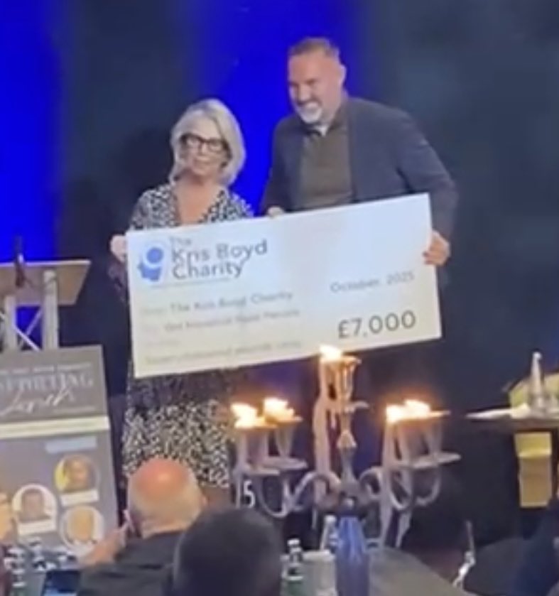 MFerrisCummings's tweet photo. I was honoured to be asked to speak at yesterday’s Sporting Lunch in aid of The Kris Boyd Charity about the importance of reducing the stigma associated with suicide. My charity received a wonderful donation for which we are very grateful 🙏🏻 
#SuicidePrevention 
#suicidesurvival https://t.co/bJmJSsUWCc