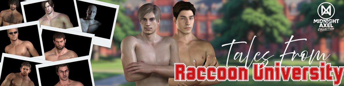 MidnightAxelX's tweet photo. Coming soon... 👀 (WIP project) 

Something is brewing in Raccoon City... and classes haven't even started yet. Get ready for 'Tales From Raccoon University'

#yaoi #bara #gaymer #LeonKennedy #ChrisRedfield https://t.co/q6VEqhfee2