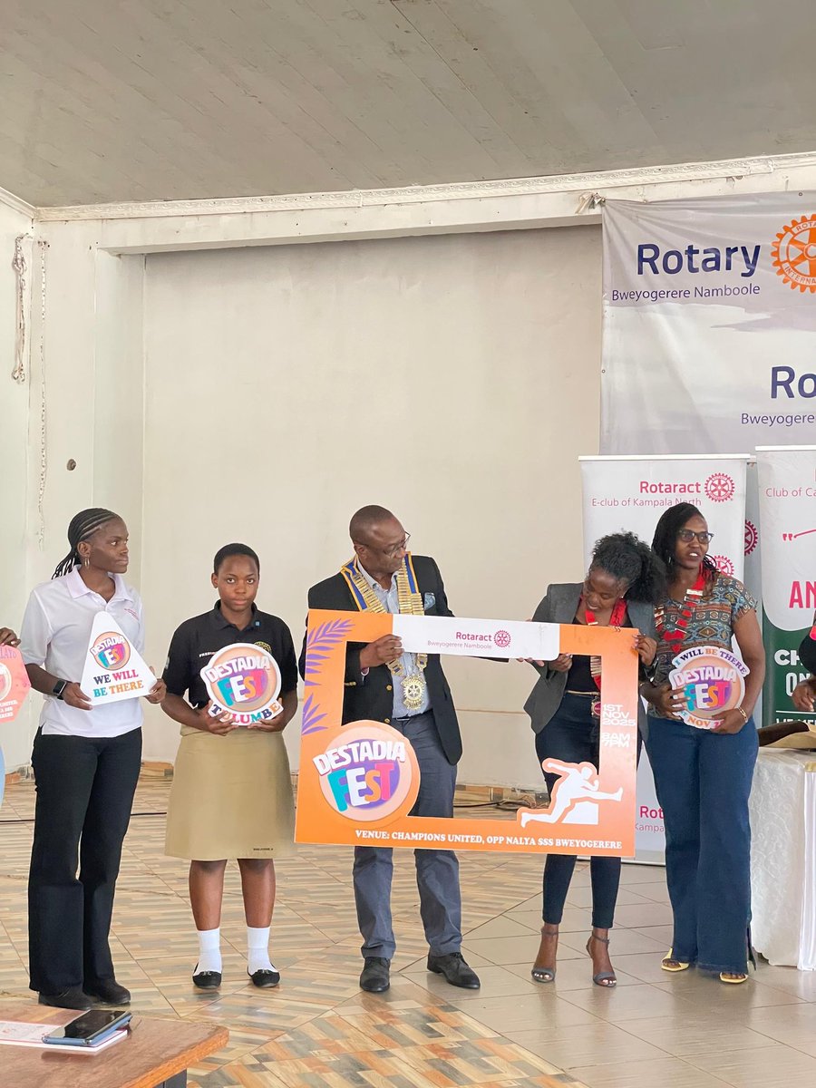 Destadia's tweet image. Exciting news🎊Destadia Fest has officially been launched at the DG's Visit to Rotaractors. Join us on November 1st, 2025, and support a great cause, funds raised will go towards our Deserving Hope project in Lwankoni. Get your tickets now for just 10k UGX. 

#RotaryEyamba