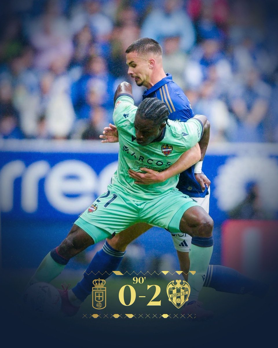 RealOviedo's tweet photo. Final del partido

#RealOviedoLevanteUD 0-2
#VamosOviedo 🔵⚪
#DíadePartido https://t.co/6i3ASbLnV7