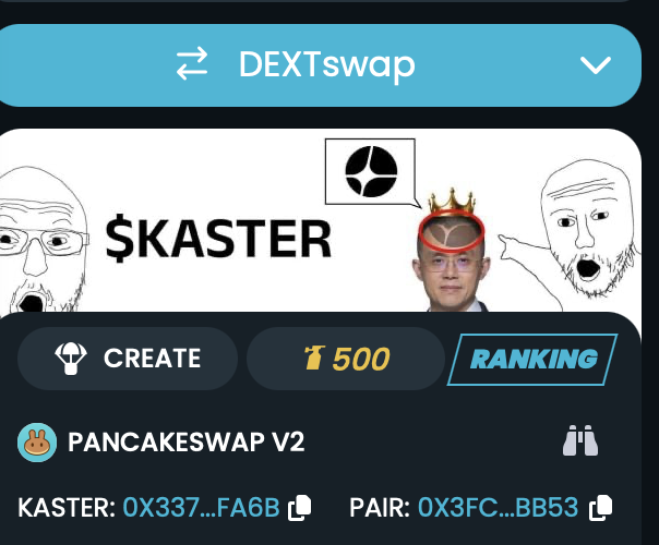 King Aster is always delivering, so here’s some more EXCITING news‼️

✅First CEX Listing CONFIRMED❕🚀
✅Dexscreener 100x boosted 
✅Dexscreener Ads bought again 
✅Coinmarketcap 100x boosted
✅Dextools 500 Nitros bought 

coinmarketcap.com/currencies/kin…

dexscreener.com/bsc/0x3fcb2903…