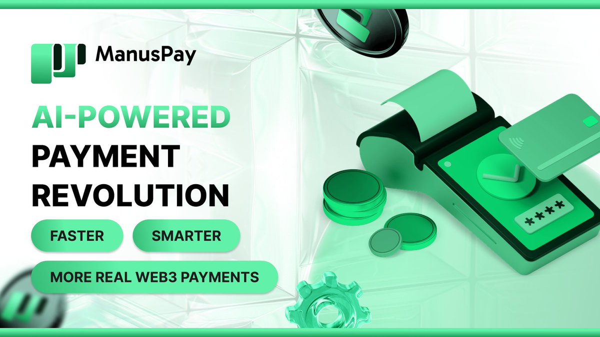 💳 AI-Powered Payment Revolution

⚡ManusPay redefines Web3 payments with intelligent transaction routing and real-time fee optimization.

🌐Faster, smarter, and truly usable — bringing digital assets into real-world utility.

#ManusPay #AI #Web3Payments