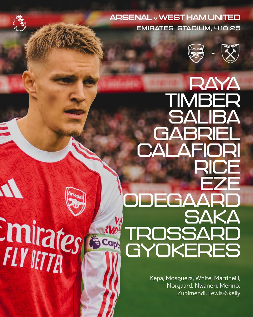 978KazoFM's tweet image. Arsenal Vs West Ham UTD

Eze and Ordegaard start the same match for the first time.

What&apos;s your prediction?
#AkatimbaLive | #Cuthbert | #Kafu